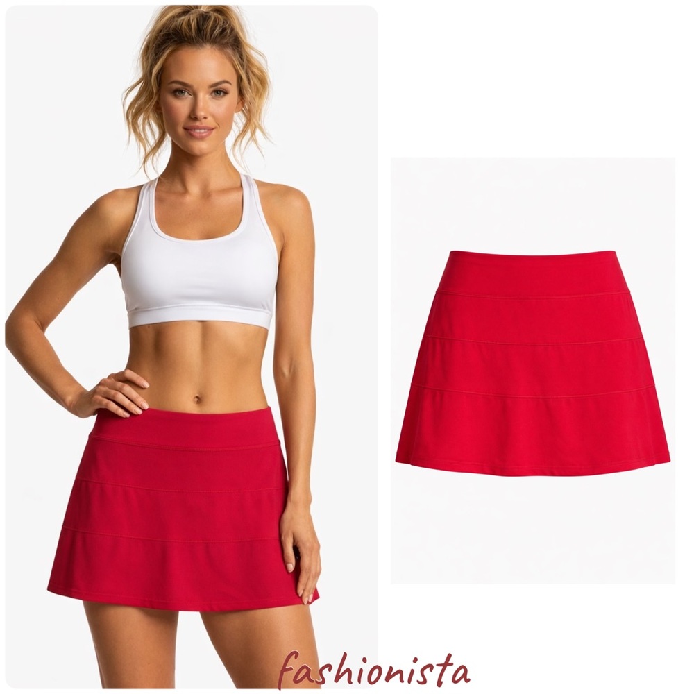 NWOT - Lululemon Pace Rival Skirt Red Skort Sz.4 TALL